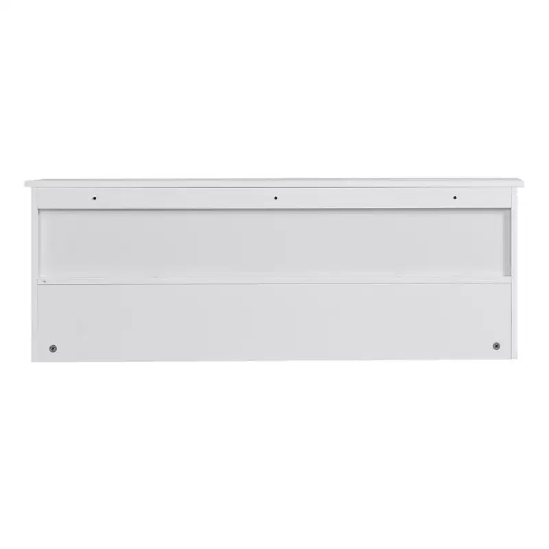 Porte-manteau mural avec 4 doubles patères et étagère de rangement en bois, organiseur d'entrée blanc
