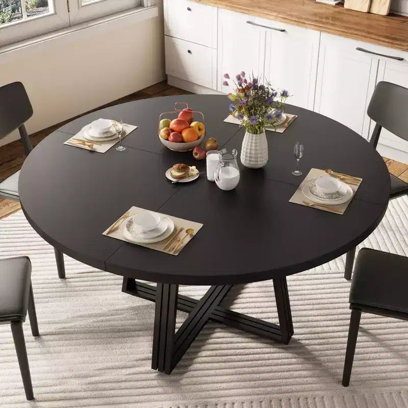 Table à manger ronde pour 4-6 personnes, table de cuisine de ferme de 42 pouces avec rangement, tables à dîner circulaires pour cuisine, salle à manger, salon, salle de réunion, appartement