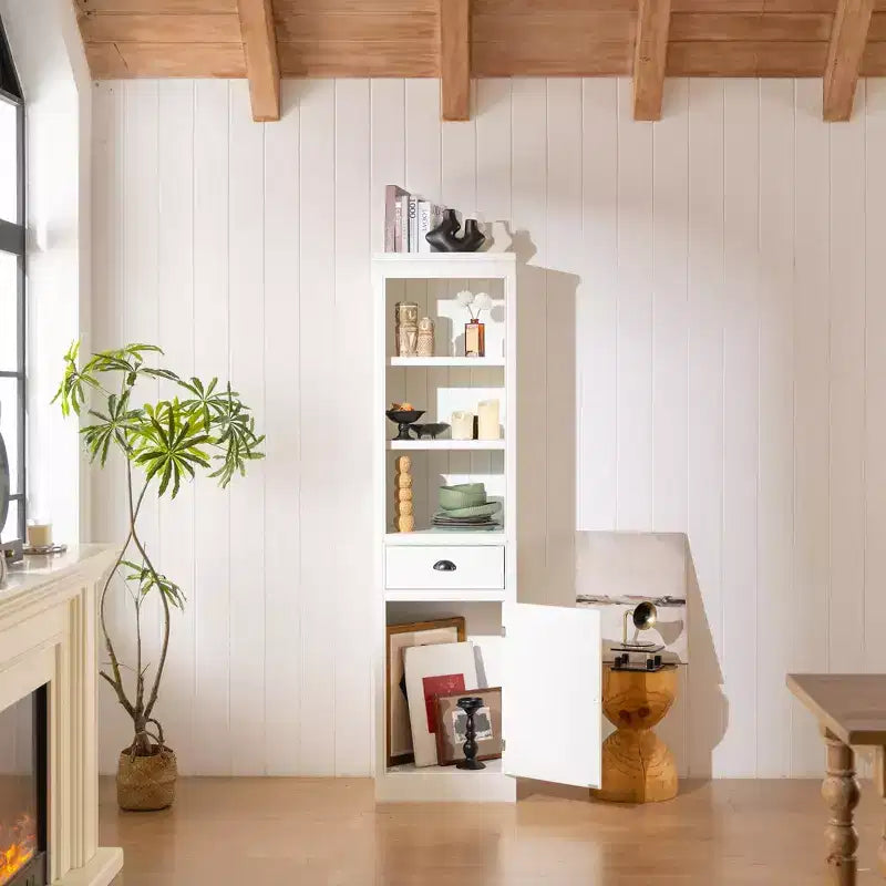 Buffet d'appoint moderne avec 1 tiroir, étagères en bois, meuble de rangement pour cuisine/couloir/salon