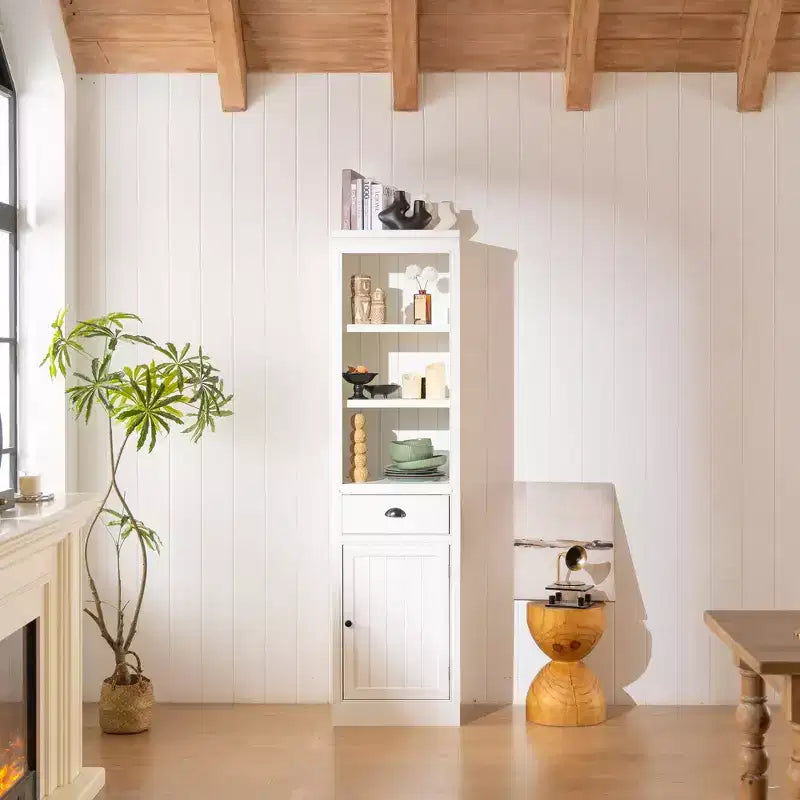 Buffet d'appoint moderne avec 1 tiroir, étagères en bois, meuble de rangement pour cuisine/couloir/salon