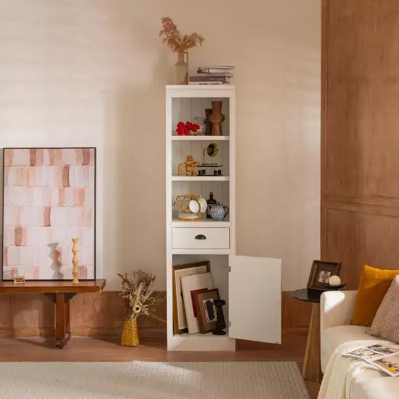 Buffet d'appoint moderne avec 1 tiroir, étagères en bois, meuble de rangement pour cuisine/couloir/salon