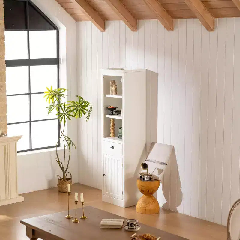 Buffet d'appoint moderne avec 1 tiroir, étagères en bois, meuble de rangement pour cuisine/couloir/salon
