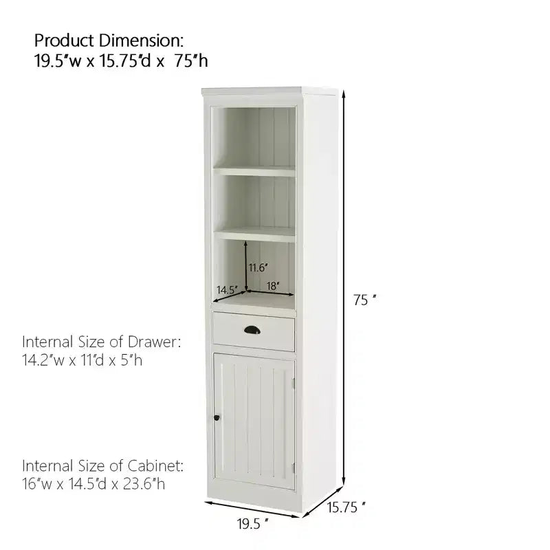 Buffet d'appoint moderne avec 1 tiroir, étagères en bois, meuble de rangement pour cuisine/couloir/salon