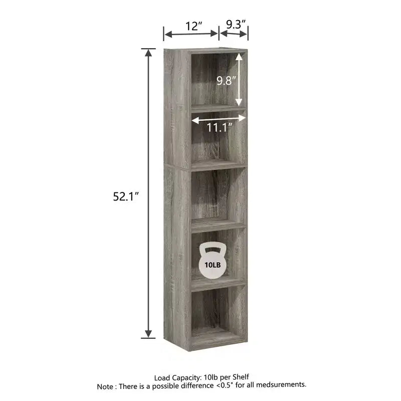 Bibliothèque de rangement 5 niveaux pour salon, chambre et chambre d'enfant