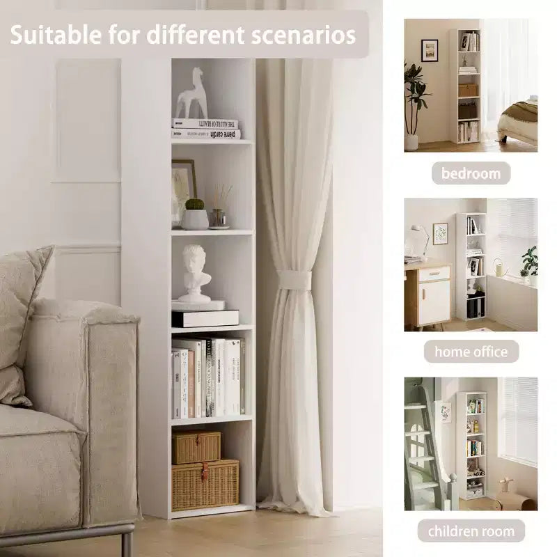 Bibliothèque de rangement 5 niveaux pour salon, chambre et chambre d'enfant
