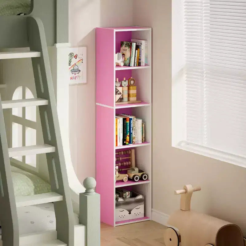 Bibliothèque de rangement 5 niveaux pour salon, chambre et chambre d'enfant