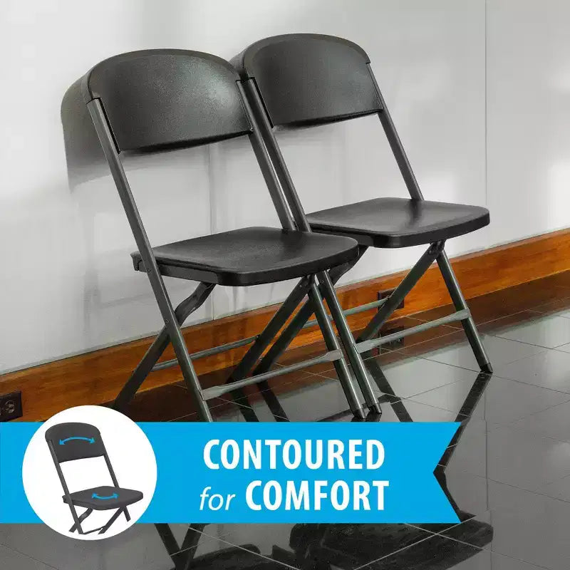Chaise pliante de qualité commerciale avec cadre en U, lot de 4, couleurs assorties