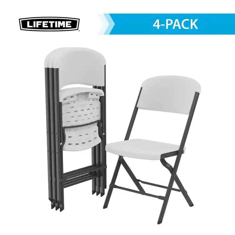 Chaise pliante de qualité commerciale avec cadre en U, lot de 4, couleurs assorties