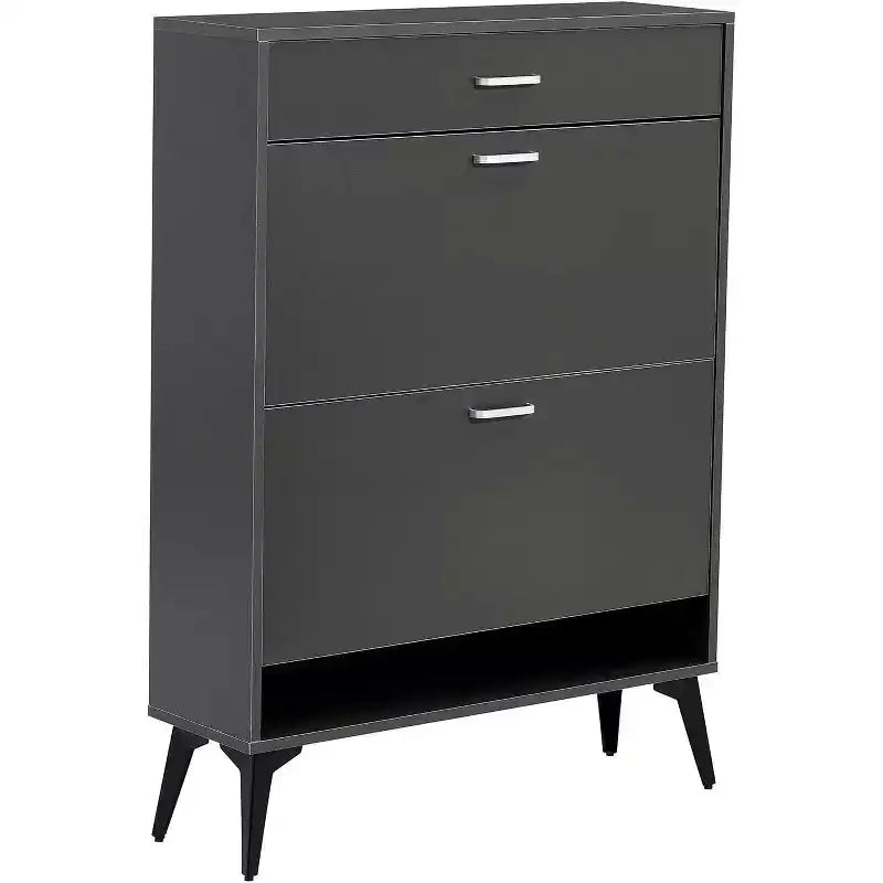 Acekool Tall Shoe Cabinet, Slim MDF Shoe Organizer, Scratch-Resistant, Entryway Storage, 31.5x9.4x43.3, Modern Space-Saving Design