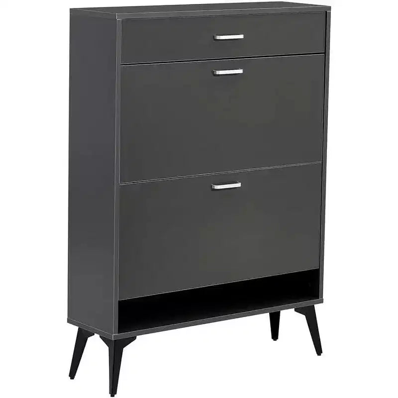 Meuble à chaussures haut Acekool, meuble à chaussures mince en MDF, résistant aux rayures, rangement pour entrée, 80x24x110 cm, design moderne peu encombrant
