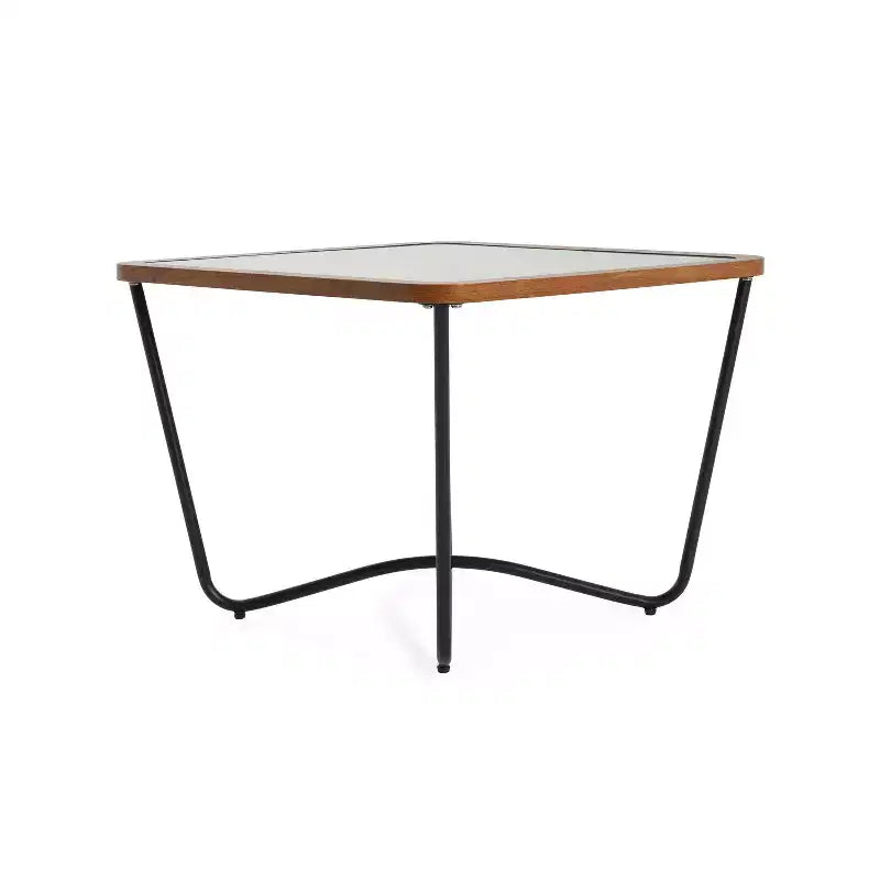 Table basse en verre, table basse carrée, table de centre, table d'appoint, table d'appoint de canapé avec plateau à découpes géométriques - ModernLuxe