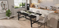 70.87 Large Rustic Wood Dining Table for 6, with Sturdy Black Metal Legs, Industrial Rectangle Patio Table for Kitchen, Dining Room