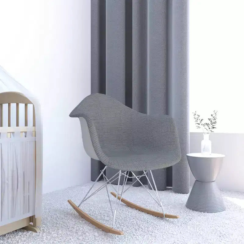 LeisureMod Wilson Fauteuil à Bascule Moderne - Rembourrage Peluche, Mouvement de Balancier Fluide, Idéal pour Chambres de Bébé ou Salons