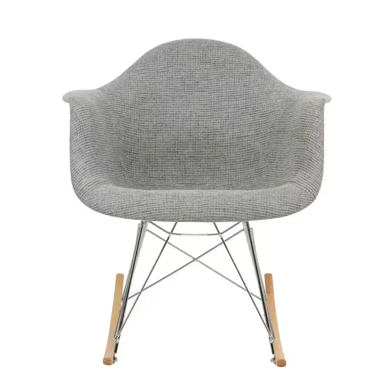 LeisureMod Wilson Fauteuil à Bascule Moderne - Rembourrage Peluche, Mouvement de Balancier Fluide, Idéal pour Chambres de Bébé ou Salons