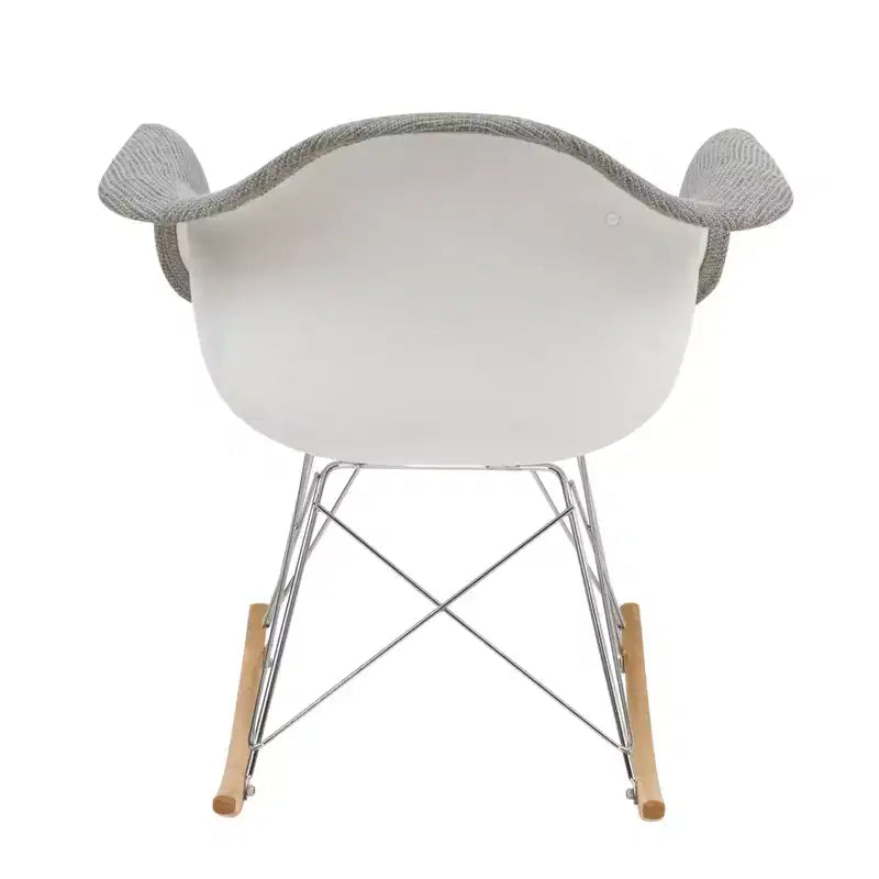 LeisureMod Wilson Fauteuil à Bascule Moderne - Rembourrage Peluche, Mouvement de Balancier Fluide, Idéal pour Chambres de Bébé ou Salons