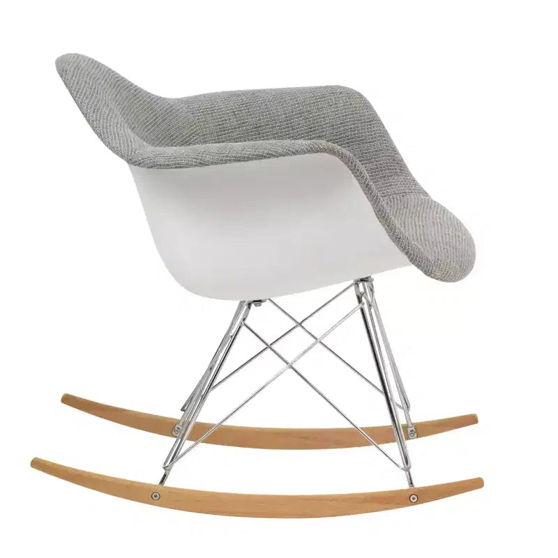 LeisureMod Wilson Fauteuil à Bascule Moderne - Rembourrage Peluche, Mouvement de Balancier Fluide, Idéal pour Chambres de Bébé ou Salons