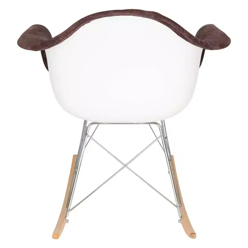 LeisureMod Wilson Fauteuil à Bascule Moderne - Rembourrage Peluche, Mouvement de Balancier Fluide, Idéal pour Chambres de Bébé ou Salons