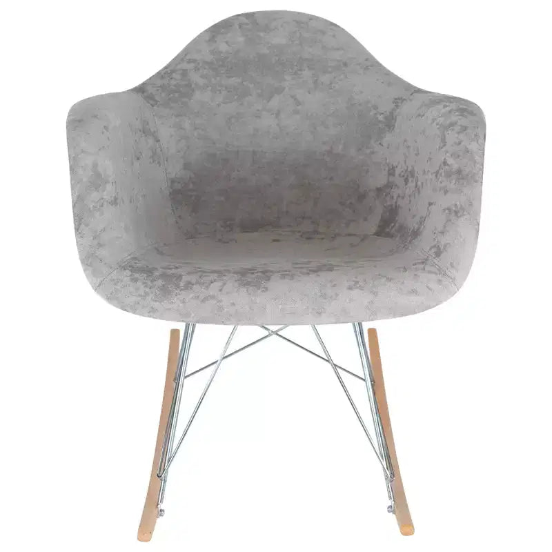 LeisureMod Wilson Fauteuil à Bascule Moderne - Rembourrage Peluche, Mouvement de Balancier Fluide, Idéal pour Chambres de Bébé ou Salons