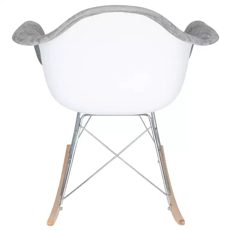 LeisureMod Wilson Fauteuil à Bascule Moderne - Rembourrage Peluche, Mouvement de Balancier Fluide, Idéal pour Chambres de Bébé ou Salons