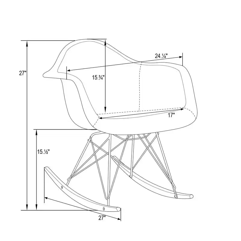 LeisureMod Wilson Fauteuil à Bascule Moderne - Rembourrage Peluche, Mouvement de Balancier Fluide, Idéal pour Chambres de Bébé ou Salons