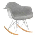 LeisureMod Wilson Fauteuil à Bascule Moderne - Rembourrage Peluche, Mouvement de Balancier Fluide, Idéal pour Chambres de Bébé ou Salons