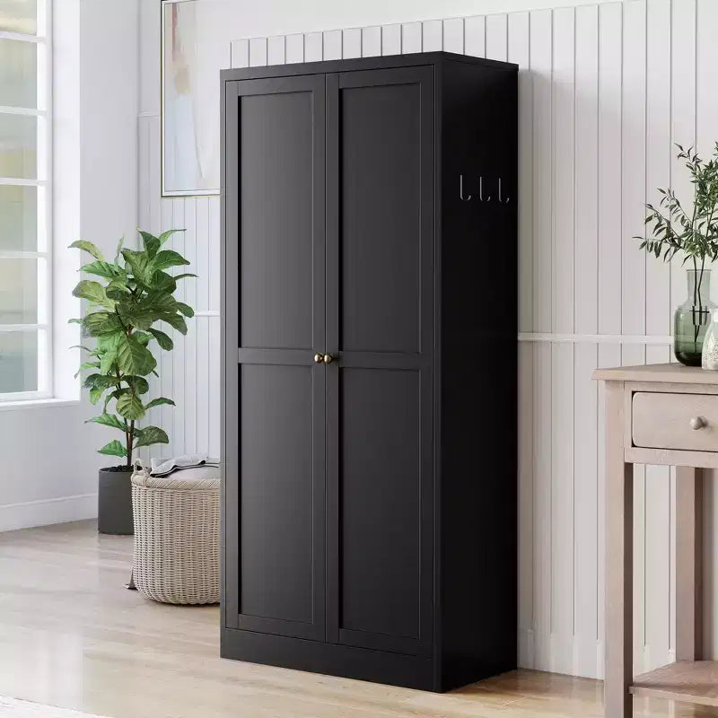 VIYET 61 Meuble de rangement de cuisine en métal noir, 4 étagères réglables capacité 50 kg, Organisateur autoportant robuste