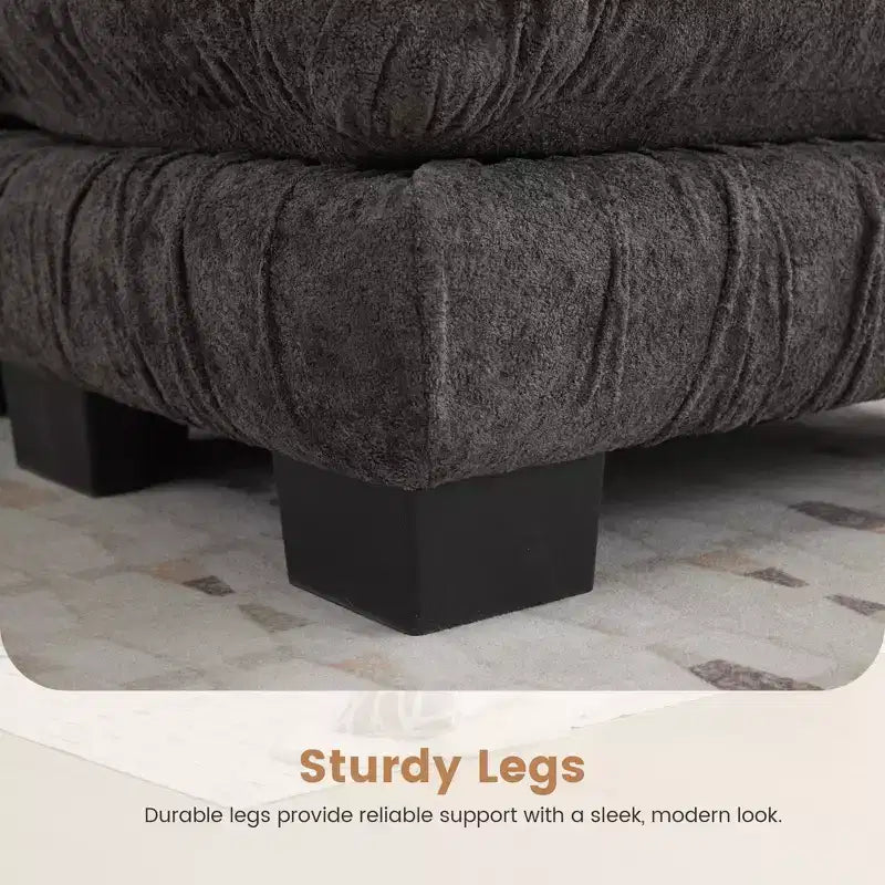 Canapé modulaire surdimensionné en chenille de 101,57 po, canapé en U avec pouf mobile, canapé d'angle 7 places