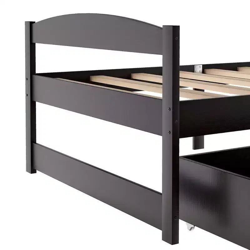 Lit plateforme en bois double avec 2 tiroirs, assemblage facile