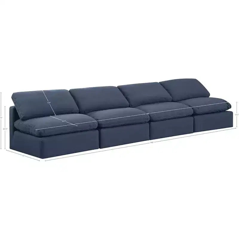 Canapé modulaire en tissu texturé lin Indulge Meridian Furniture