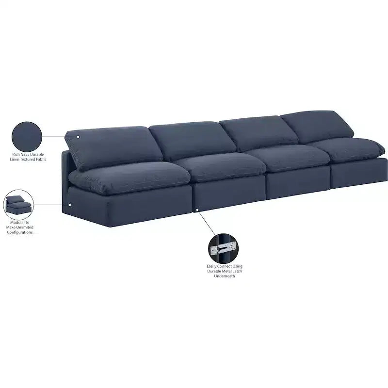 Canapé modulaire en tissu texturé lin Indulge Meridian Furniture