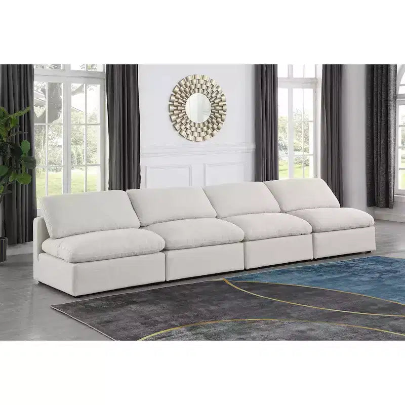 Canapé modulaire en tissu texturé lin Indulge Meridian Furniture