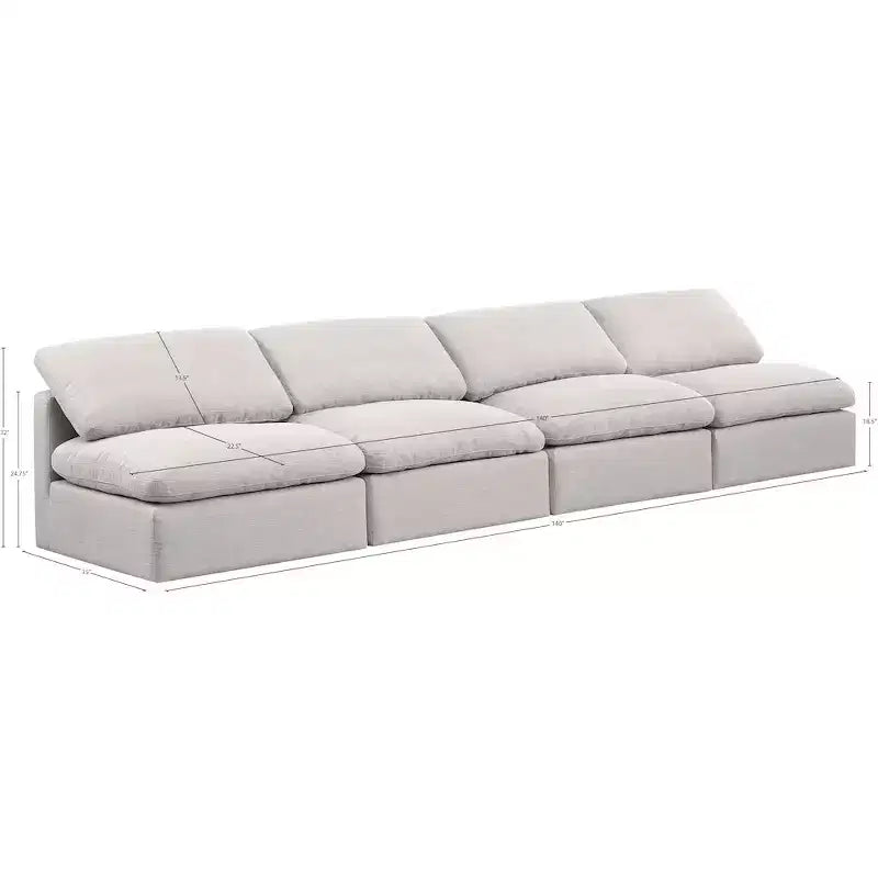 Canapé modulaire en tissu texturé lin Indulge Meridian Furniture