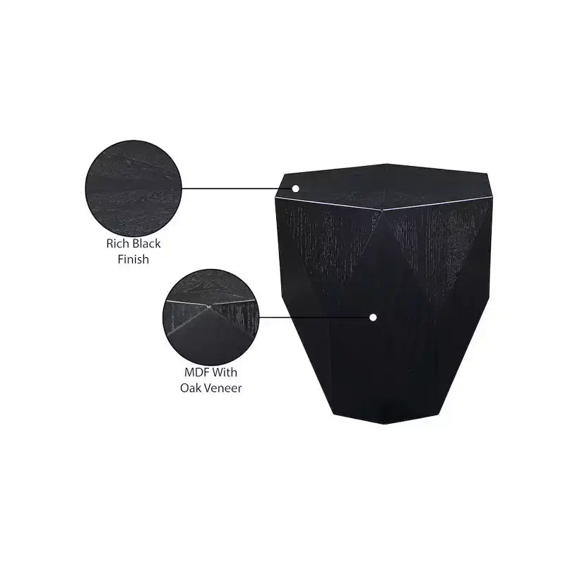Table d'appoint noire Diamante Meridian Furniture