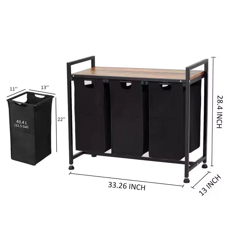 Panier à linge grande capacité avec étagère réglable 2/3/4 paniers amovibles en tissu Oxford Trieur de linge divisé pour salle de bain, chambre, dortoir