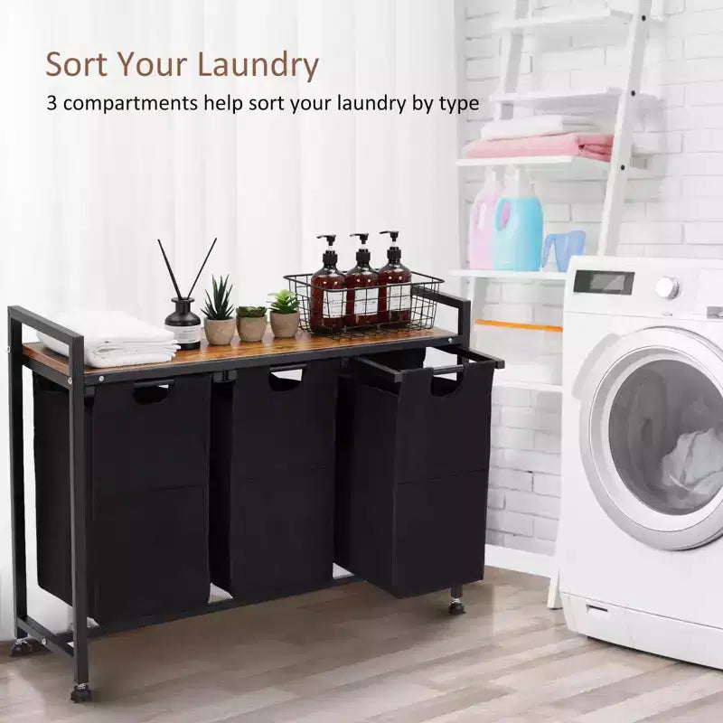 Panier à linge grande capacité avec étagère réglable 2/3/4 paniers amovibles en tissu Oxford Trieur de linge divisé pour salle de bain, chambre, dortoir