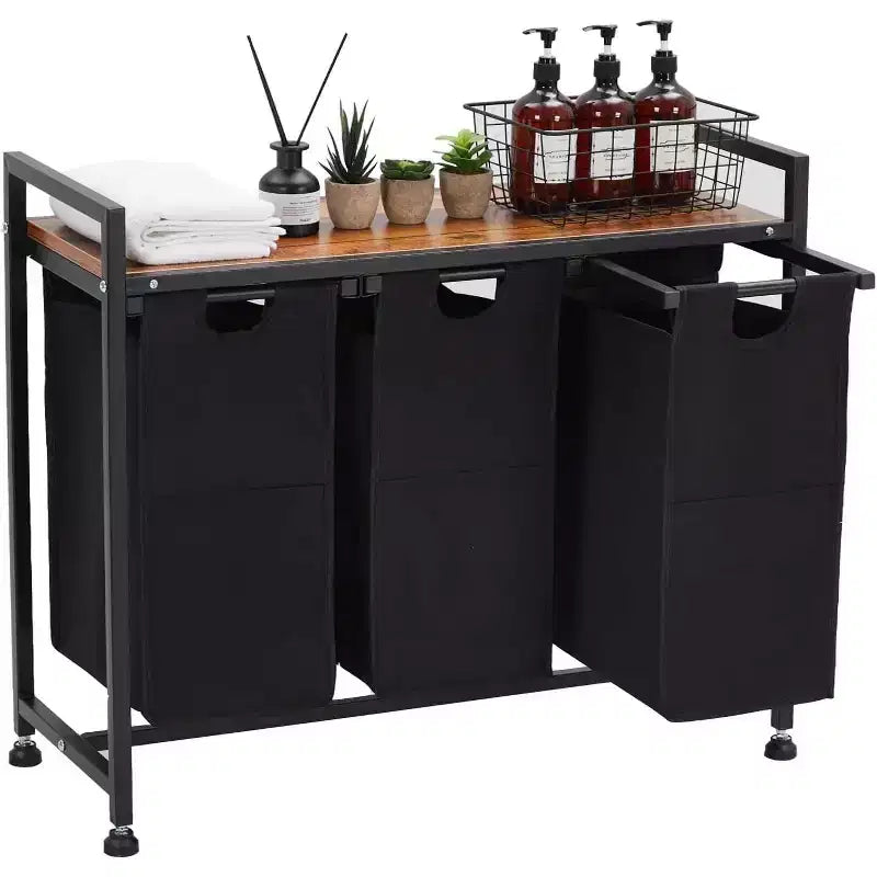 Panier à linge grande capacité avec étagère réglable 2/3/4 paniers amovibles en tissu Oxford Trieur de linge divisé pour salle de bain, chambre, dortoir