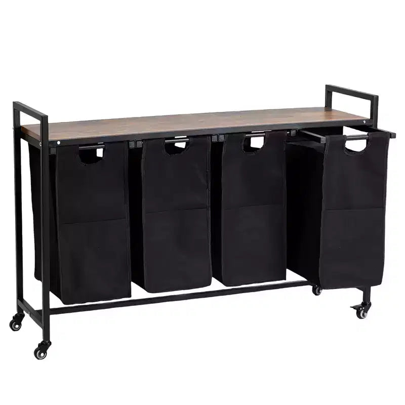 Panier à linge grande capacité avec étagère réglable 2/3/4 paniers amovibles en tissu Oxford Trieur de linge divisé pour salle de bain, chambre, dortoir