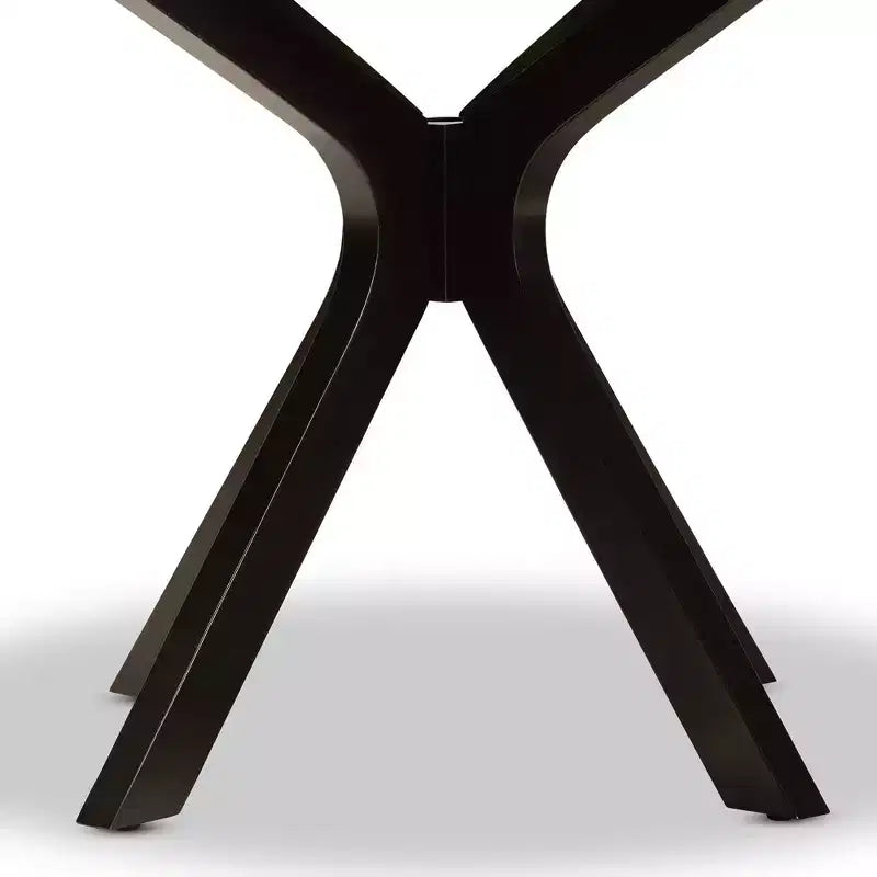 Table à manger ronde en bois, 122 cm de large, marron foncé