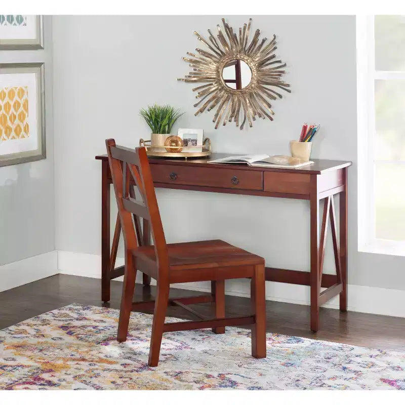 Bureau avec tiroir, cadre en pin