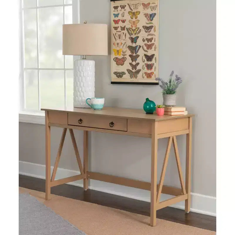 Bureau avec tiroir, cadre en pin