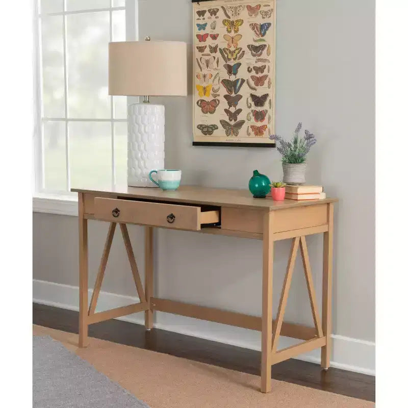 Bureau avec tiroir, cadre en pin