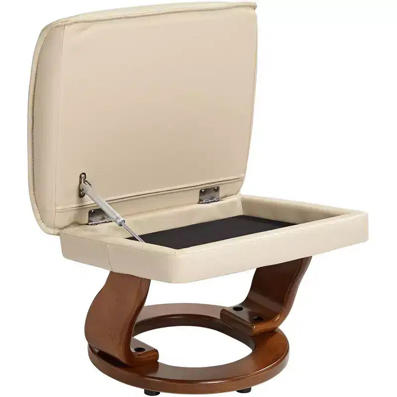 Fauteuil inclinable pivotant en similicuir Stucco, fauteuil moderne ergonomique manuel pour chambre ou salon