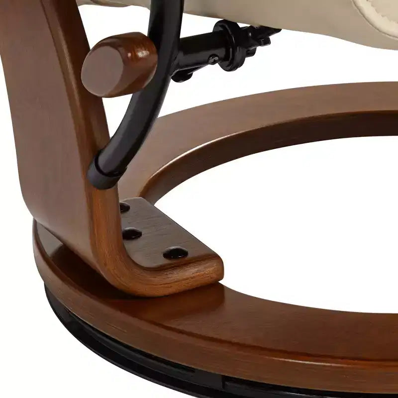 Fauteuil inclinable pivotant en similicuir Stucco, fauteuil moderne ergonomique manuel pour chambre ou salon