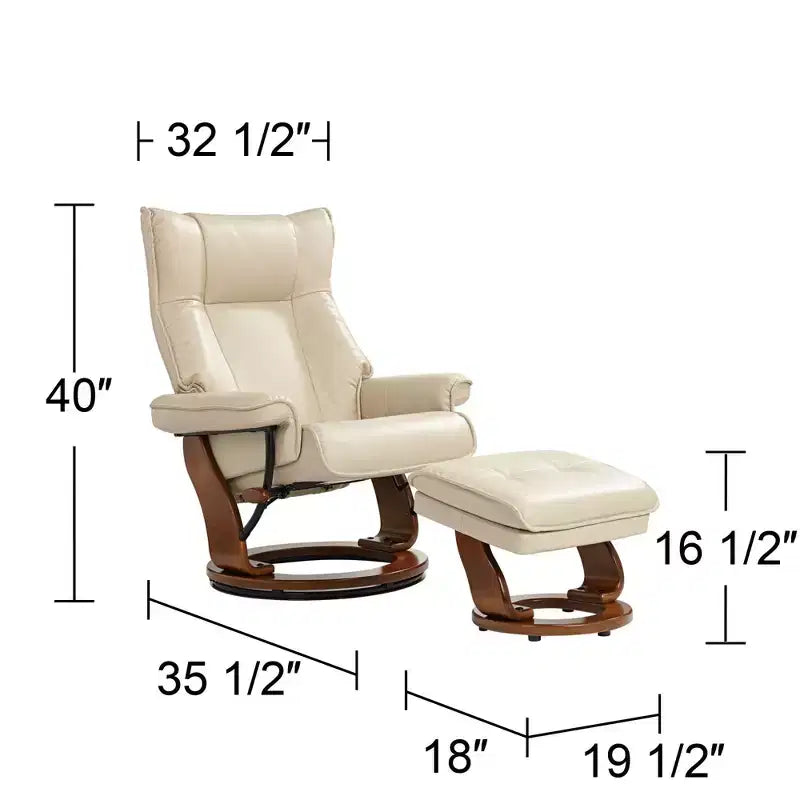 Fauteuil inclinable pivotant en similicuir Stucco, fauteuil moderne ergonomique manuel pour chambre ou salon
