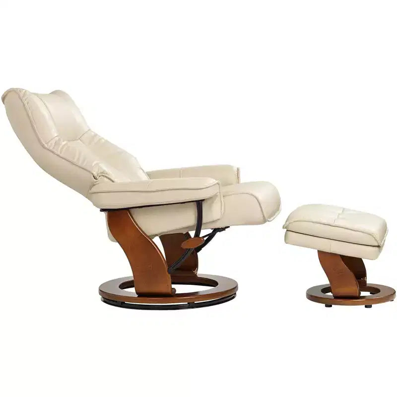 Fauteuil inclinable pivotant en similicuir Stucco, fauteuil moderne ergonomique manuel pour chambre ou salon