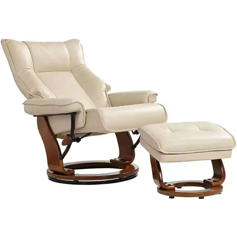 Fauteuil inclinable pivotant en similicuir Stucco, fauteuil moderne ergonomique manuel pour chambre ou salon