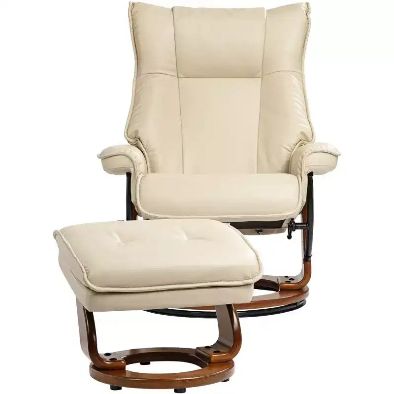 Fauteuil inclinable pivotant en similicuir Stucco, fauteuil moderne ergonomique manuel pour chambre ou salon