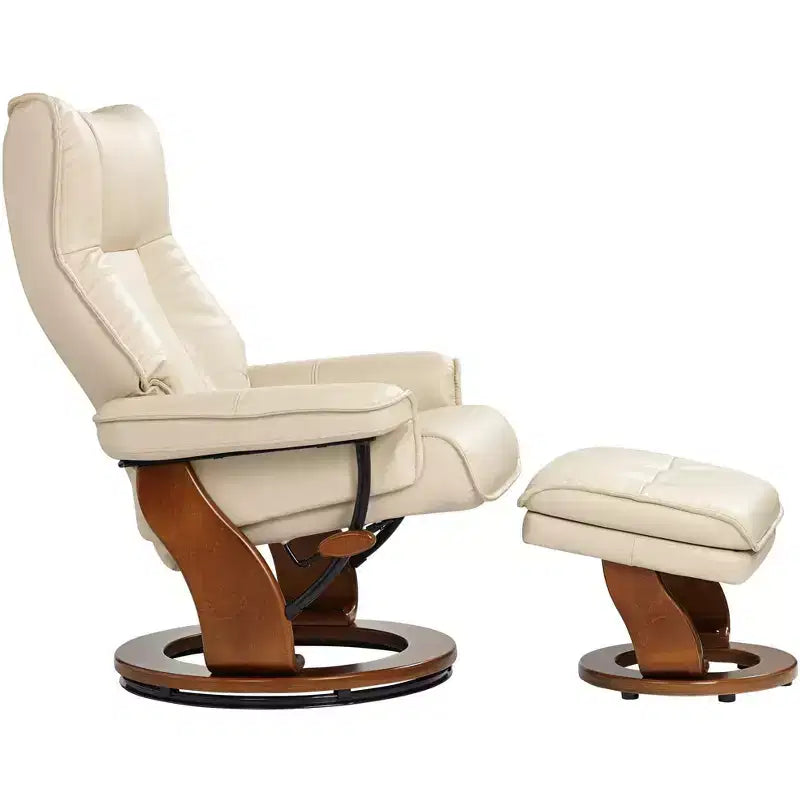 Fauteuil inclinable pivotant en similicuir Stucco, fauteuil moderne ergonomique manuel pour chambre ou salon