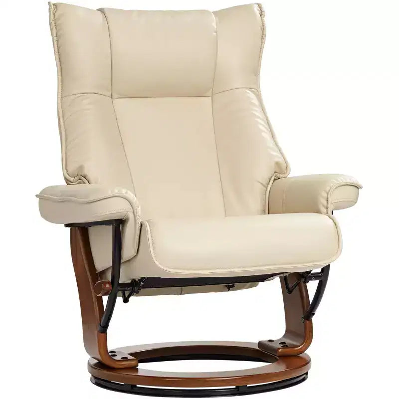 Fauteuil inclinable pivotant en similicuir Stucco, fauteuil moderne ergonomique manuel pour chambre ou salon