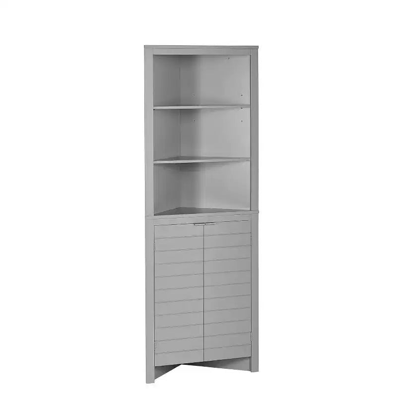 Armoire de rangement d'angle haute de salle de bain avec étagères ouvertes